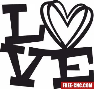 Heart love gift for valentine - Free dxf download