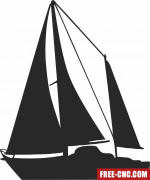 Sailboat sailing ship - Free dxf files ready to cut