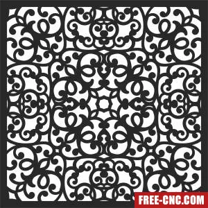 Decorative pattern screen - Free dxf for laser cutting and plasma