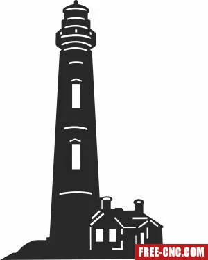 Lighthouse clipart - Free dxf for laser cutting and plasma