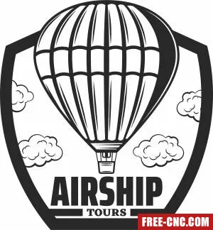 Airship clipart - Free dxf for laser cutting and plasma