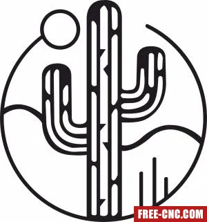 Plant cactus wall home decor - Free dxf download