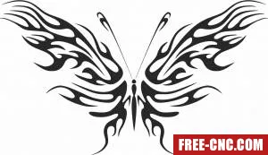 Butterfly clipart floral - Free dxf files ready to cut
