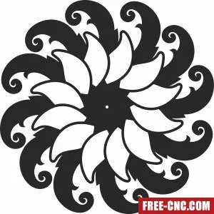 Mandala vinyl wall clock - Free dxf files ready to cut