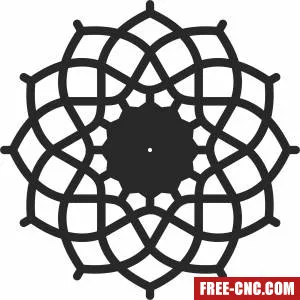 Mandala vinyl wall clock - Download free dxf for cnc plasma cutting