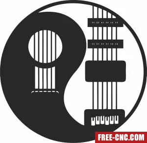 Guitar yinyang wall art - Download free dxf for cnc plasma cutting