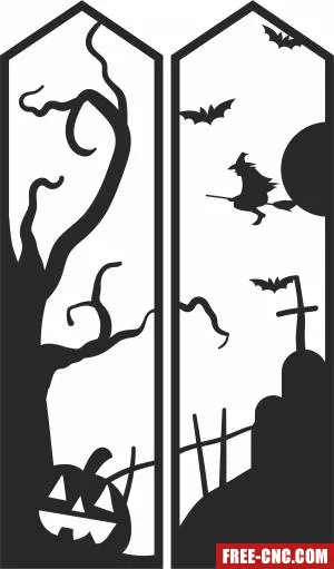 Halloween witch gost scary clipart - Free dxf download