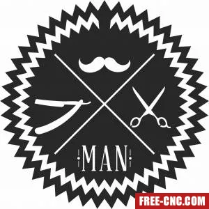 Barbershop man clipart - Download free dxf for cnc plasma cutting