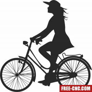 Women on bike - Free dxf download