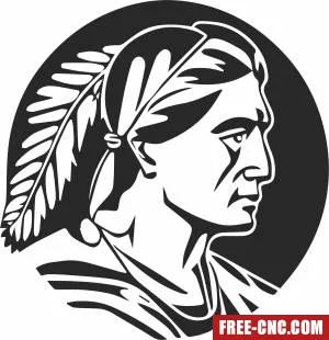 Native american warrior - Free dxf for laser cutting and plasma