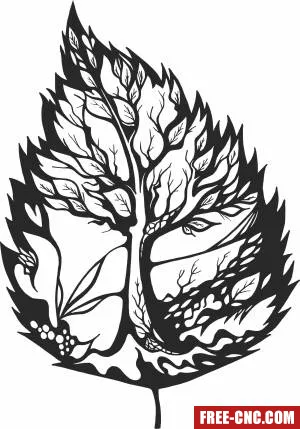 Leaf tree wall arts - Download free dxf for cnc plasma cutting