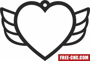 Heart wings ornament - Download free dxf for cnc plasma cutting