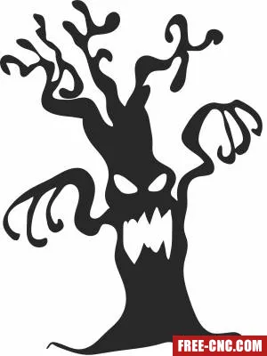 Scary tree for halloween - Download free dxf for cnc plasma cutting