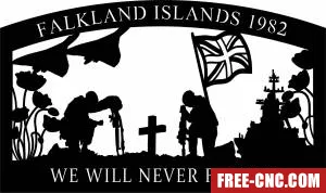 We will never forget falkland islands - Free dxf files ready to cut