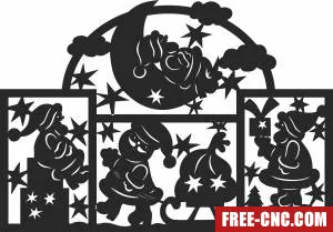 Santa christmas pictures holder - Free dxf files ready to cut