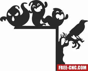 Scary halloween ghost corner stake - Free dxf for laser cutting and plasma