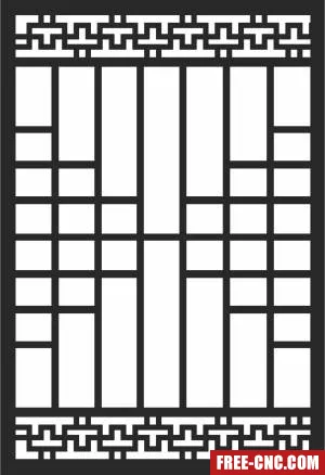 Pattern door wall screen - Free dxf for laser cutting and plasma