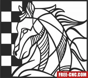 Horse clipart decor geometric - Free dxf for laser cutting and plasma