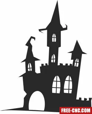 Scary halloween house - Free dxf for laser cutting and plasma Scary halloween house - Free dxf for laser cutting and plasma