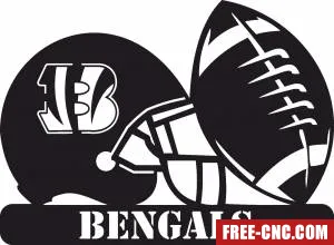 Cincinnati bengals nfl helmet logo - free dxf download