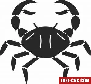 Crab fish clipart - Free dxf for laser cutting and plasma