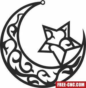 Moon star wall arts - Free dxf download