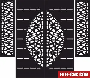 Decorative wall screen door floral partition panel pattern - Free dxf download