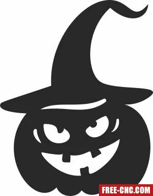 Funny pumpkin halloween art - Free dxf for laser cutting and plasma