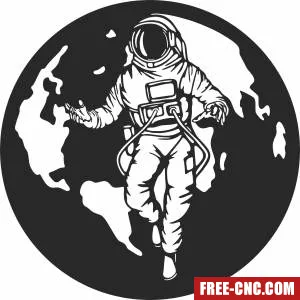 Globe astronaut cliparts - Free dxf files ready to cut