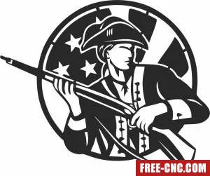 American soldier revolution cliparts - Free dxf download