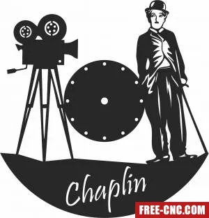 Charley chaplin wall clock - Download free dxf for cnc plasma cutting