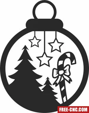 Christmas tree ornament ball - Free dxf files ready to cut