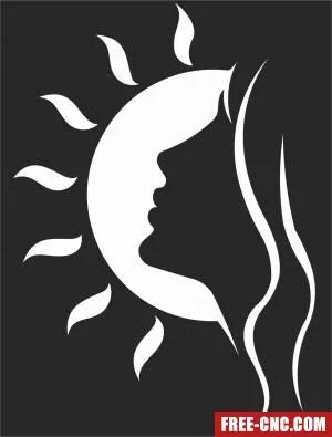 Women in sun cliparts - Free dxf files ready to cut