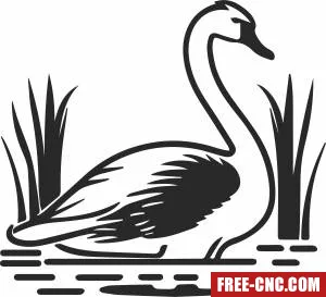 Swan silhoutte clipart - Download free dxf for cnc plasma cutting