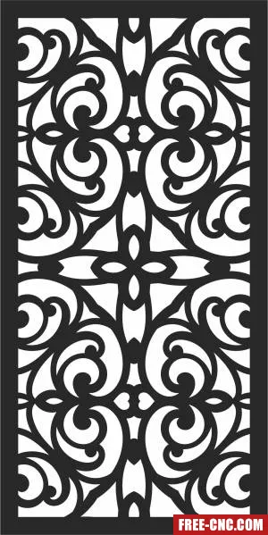 Door pattern wall screen - Free dxf for laser cutting and plasma