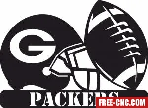 Green bay packers nfl helmet logo - free dxf download