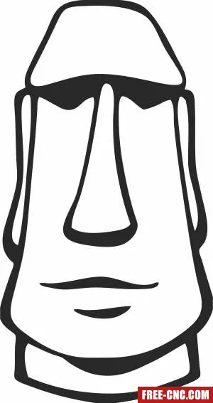 Easter island tiki clipart - Free dxf for laser cutting and plasma