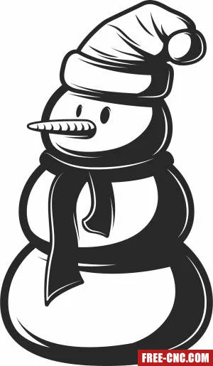 Christmas snowman clipart - Free dxf download