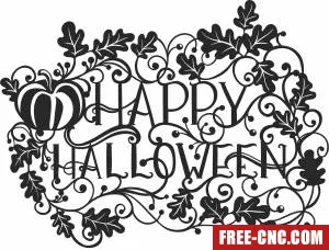 Happy halloween clipart decor - Download free dxf for cnc plasma cutting