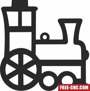 Railroad train clipart - Download free dxf for cnc plasma cutting