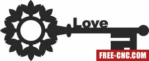 Key love you cliparts - Download free dxf for cnc plasma cutting