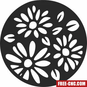 Flowers wall decor - Free dxf files ready to cut