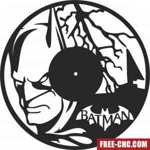 Batman wall clock - Free dxf for laser cutting and plasma