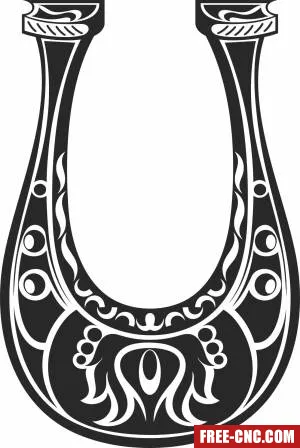 Horseshoe wall sign - Free dxf download