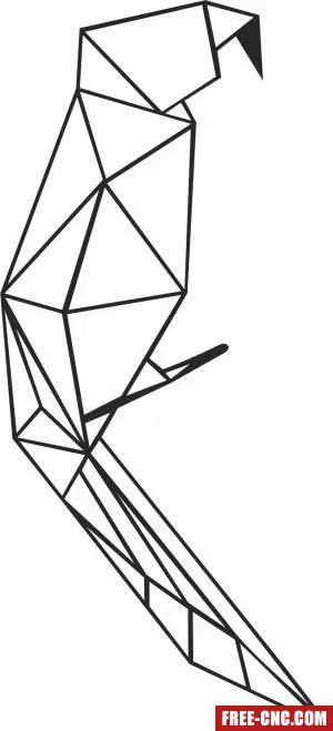 Geometric polygon parrot - Free dxf download