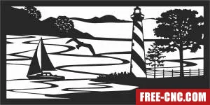 Nature scene wall decor - Free dxf download