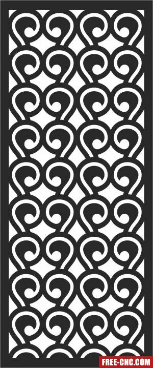 Wall screen decorative door pattern - Free dxf for laser cutting and plasma