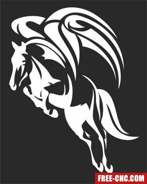 Pegasus horse clipart - Free dxf for laser cutting and plasma