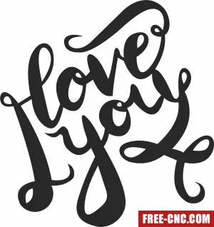 I love you clipart - Download free dxf for cnc plasma cutting