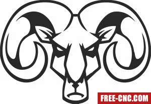 Angry ram wall sign - Free dxf for laser cutting and plasma